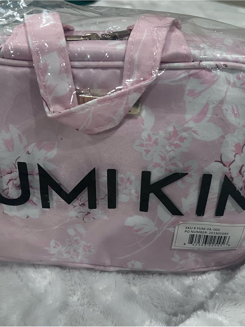 Yumi Kim Light Pink Floral Travel Cosmetic Bag